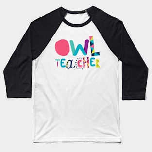 Cute Owl Teacher Gift Idea Back to School Baseball T-Shirt